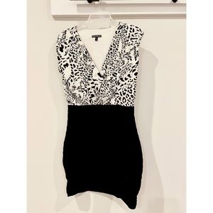 Express black & white dress